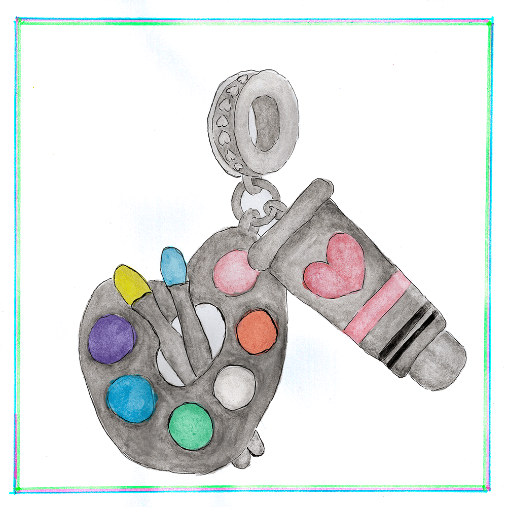 Lhi Bertalan Dra - A fest paletta charm - rajz